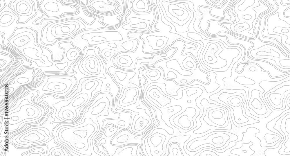 Fototapeta premium Seamless Geographic Topographic Line Pattern. Minimal Earth Contour Lines Vector Background