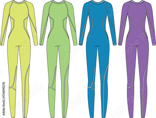 Colorful Sportswear Designs A Diverse Collection of Body Suits for Athletic Performance and Active Wear
