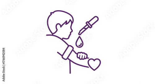 A simple illustration of a child having a blood test taken