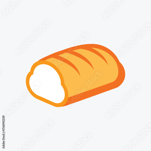 A loaf of sliced white bread vector art illustration