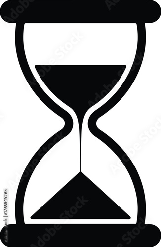 Black Hourglass Illustration Symbolizing Time Passing and Urgency of Deadlines
