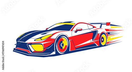 High-Performance Race Car Graphic Illustration Speed, Racing, and Automotive Design