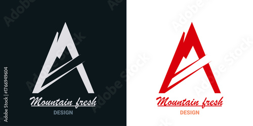 Letter A looking like a mountain, logo