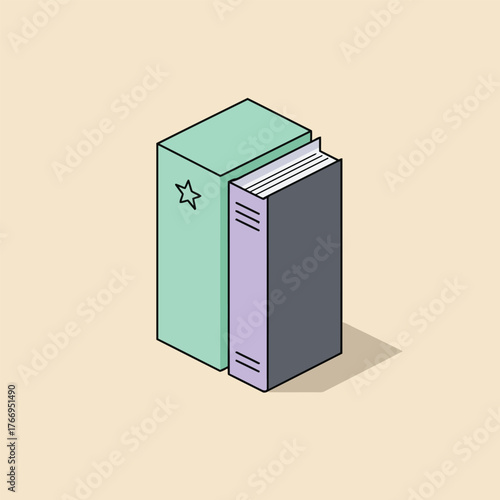 Isometric Books Vector Illustration for Education and Study