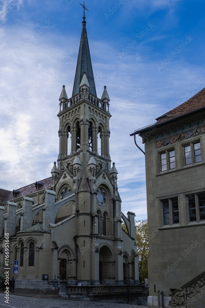 Obraz premium Christkatholic Church of St. Peter and Paul next to Bern City Hall, Bern, Switzerland