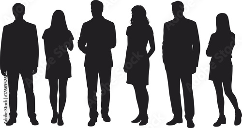 Group of Business People Silhouette Vector Illustration