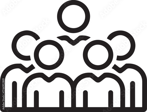 Dynamic team collaboration icon symbolizing unity, leadership, and collective effort in modern business environments.