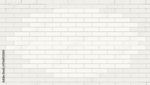 Seamless modern white brick wall texture, a clean and bright background pattern ideal for architectural visualizations, interior design mockups, or graphic design projects, offering a versatile and