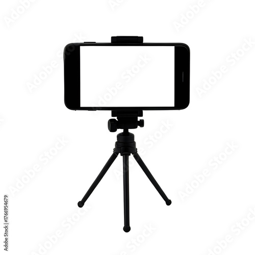 Smartphone on Tripod Vector – Mobile Photography and Video Illustration