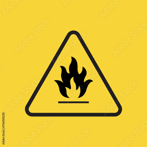Fire hazard icon flat vector illustration.