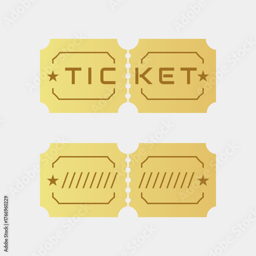 Ticket icon flat vector illustration.
