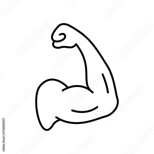 Bicep icon vector illustration. Editable stroke.