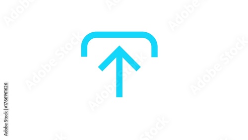 Free Download Clean minimalist graphic icon representing an upload or transfer action with a bright blue arrow against a white background - GFXLoad