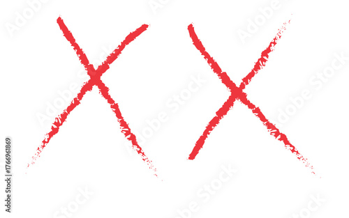 Vector art of two red cross marks for cancellation concept