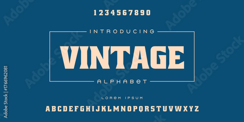 Retro vintage college font alphabet for varsity sports logo and t-shirt design