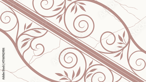 Rose Gold Marble Swirl Pattern — Seamless Luxury Texture for Premium Packaging 