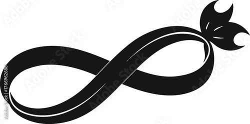 black silhouette Christmas ribbon