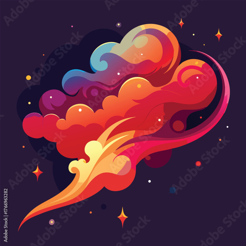 Vibrant Abstract Cosmic Swirl with Stars nebula space