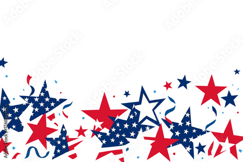 Red and blue stars with white background for patriotic celebrations  