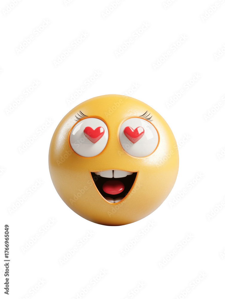 Fototapeta premium Adorable heart-eyes emoji expressing love and joy