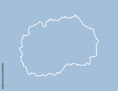Outline map North Macedonia line border country