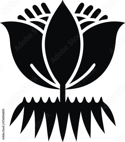 Detailed illustration of a single tulip flower with decorative fringed petal edges isolated on white background isolated on transparent background