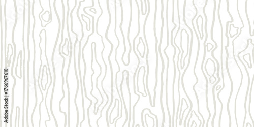 Wood linear texture, grey lines on white background, vector pattern