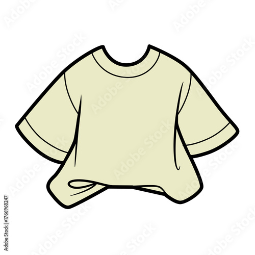 Stylishly beige tucked-in oversized tee for boy on a white background
