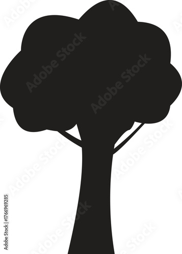 Minimalist Tree Silhouette Icon Graphic