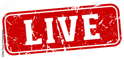 live rectangular sign. live stamp
