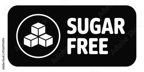Sugar free label with cubes icon