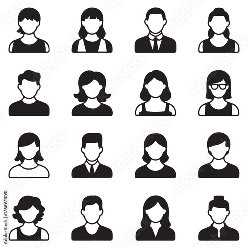 user profile icon set vector