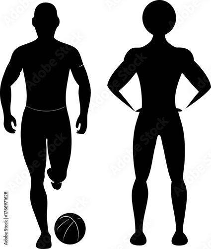 Dynamic silhouette of a man in full stride capturing movement and energy