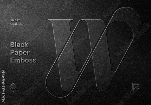 Black Craft Paper Emboss Mockup