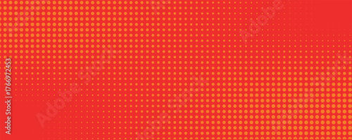 Dots halftone orange color pattern gradient texture with technology digital background. Dots pop art comics with summer background.