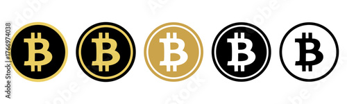 Bitcoin coin logo. Bitcoin icon sign payment symbol. Cryptocurrency logo. Simple vector