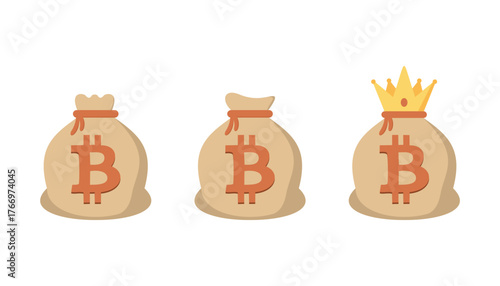 Bitcoin coin logo. Bitcoin icon sign payment symbol. Cryptocurrency logo. Simple vector. Bitcoin Bag.