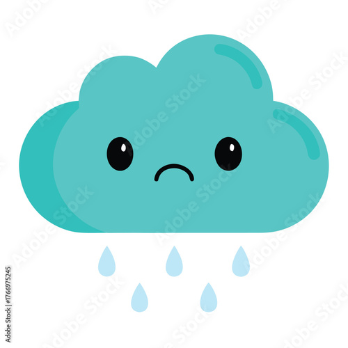 Sad blue cloud raining weather
