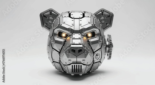 A detailed illustration of a panda wearing a traditional Japanese samurai helmet, smiling.