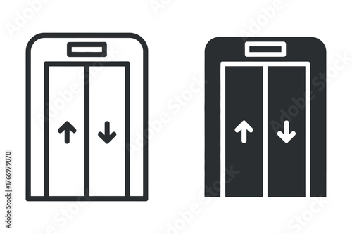 Elevator Vector Icon Illustration Lift Door Symbol Design Minimal Art