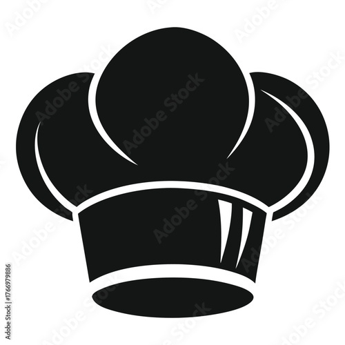 Silhouette presents a chef's tall, puffy toque in solid black color