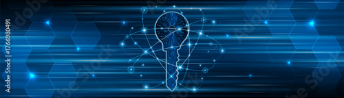 technology circuit board key icon. Cyber ​​data security and privacy concept. modern technology innovation concept background	