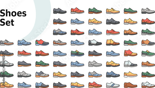 mens shoes set athletic fashion collection of colorful footwear assortment Diverse
