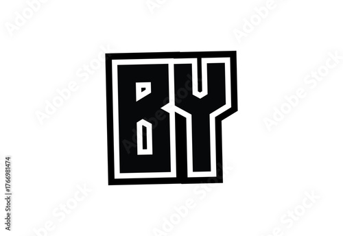 BY Modern Monogram Logo Design with Bold Geometric Shape and Minimal Frame.