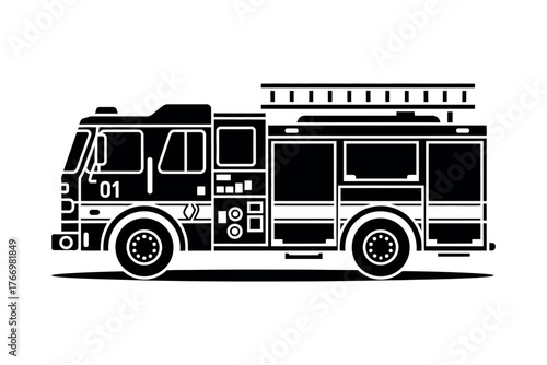 Vector art of fire engine, a powerful and essential emergency vehicle