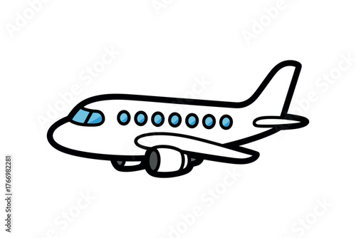 Vector art of a white airplane