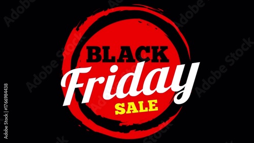 black friday stamp sticker label animation alpha channel video footage motion graphics