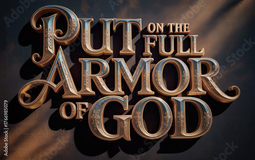 Put On the Full Armor of God metallic 3D script