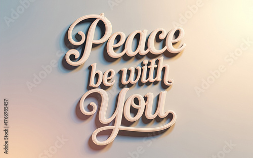 Peace Be With You minimal gold 3D design