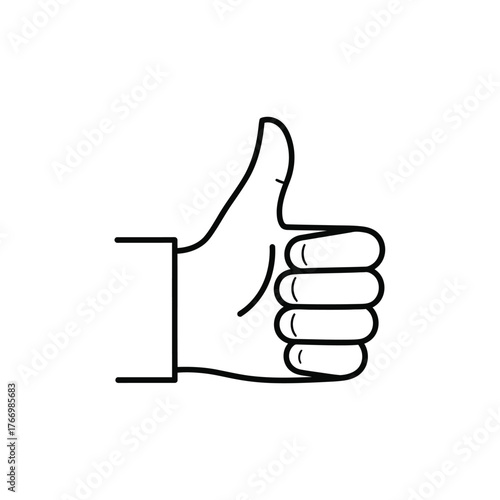 A hand gives a thumbs up gesture, indicating approval or agreement.